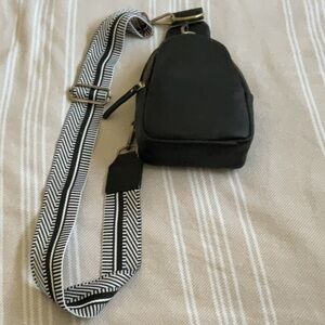 Brand new anthropology, black leather Crossbody bag